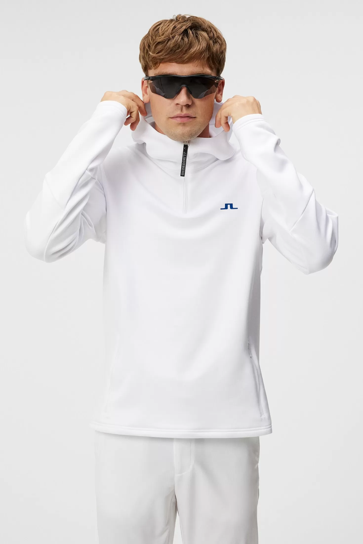 Hoodies<J.Lindeberg Aerial Quarter Hood White