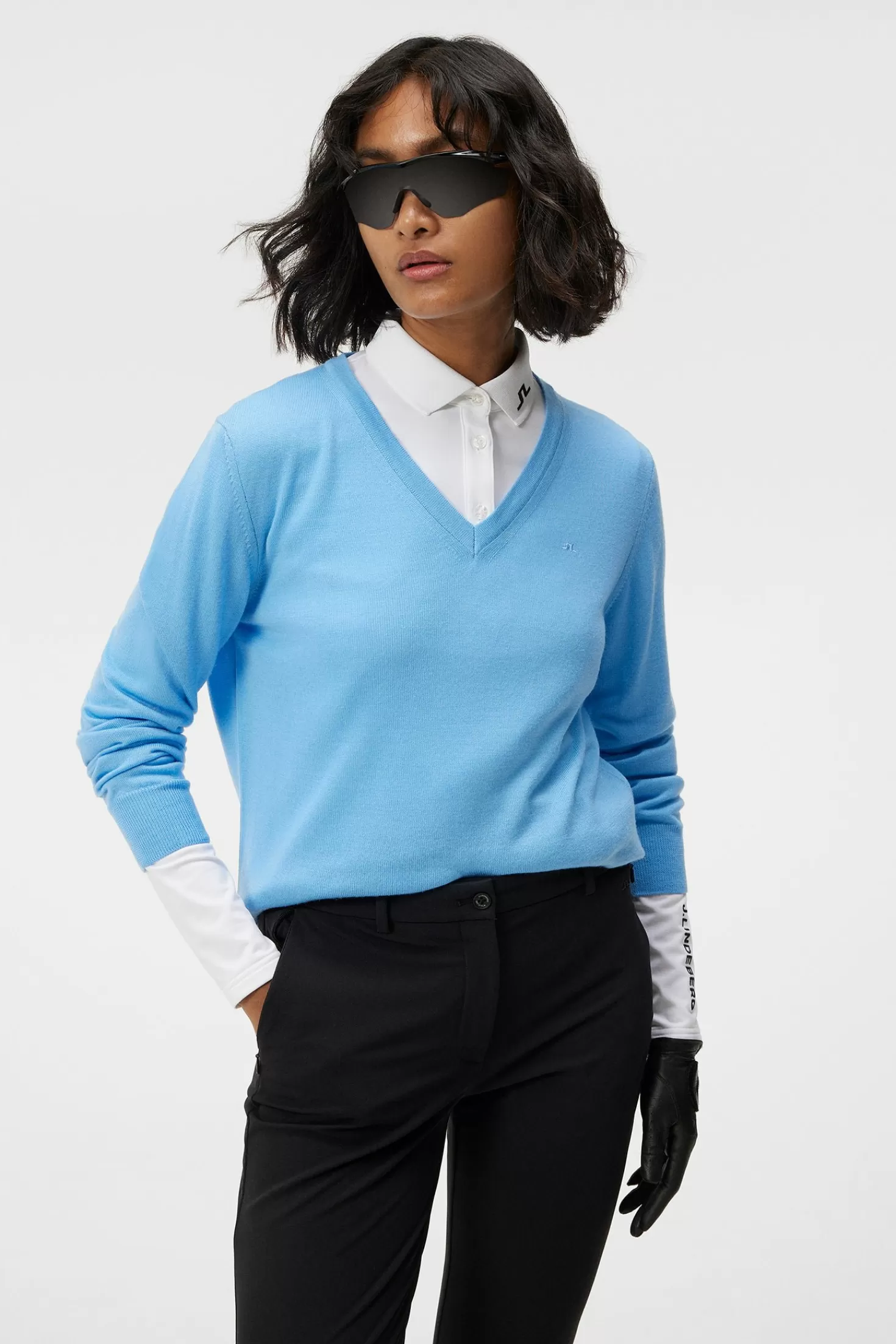 Stickat<J.Lindeberg Amaya Knitted Sweater Jade Cream