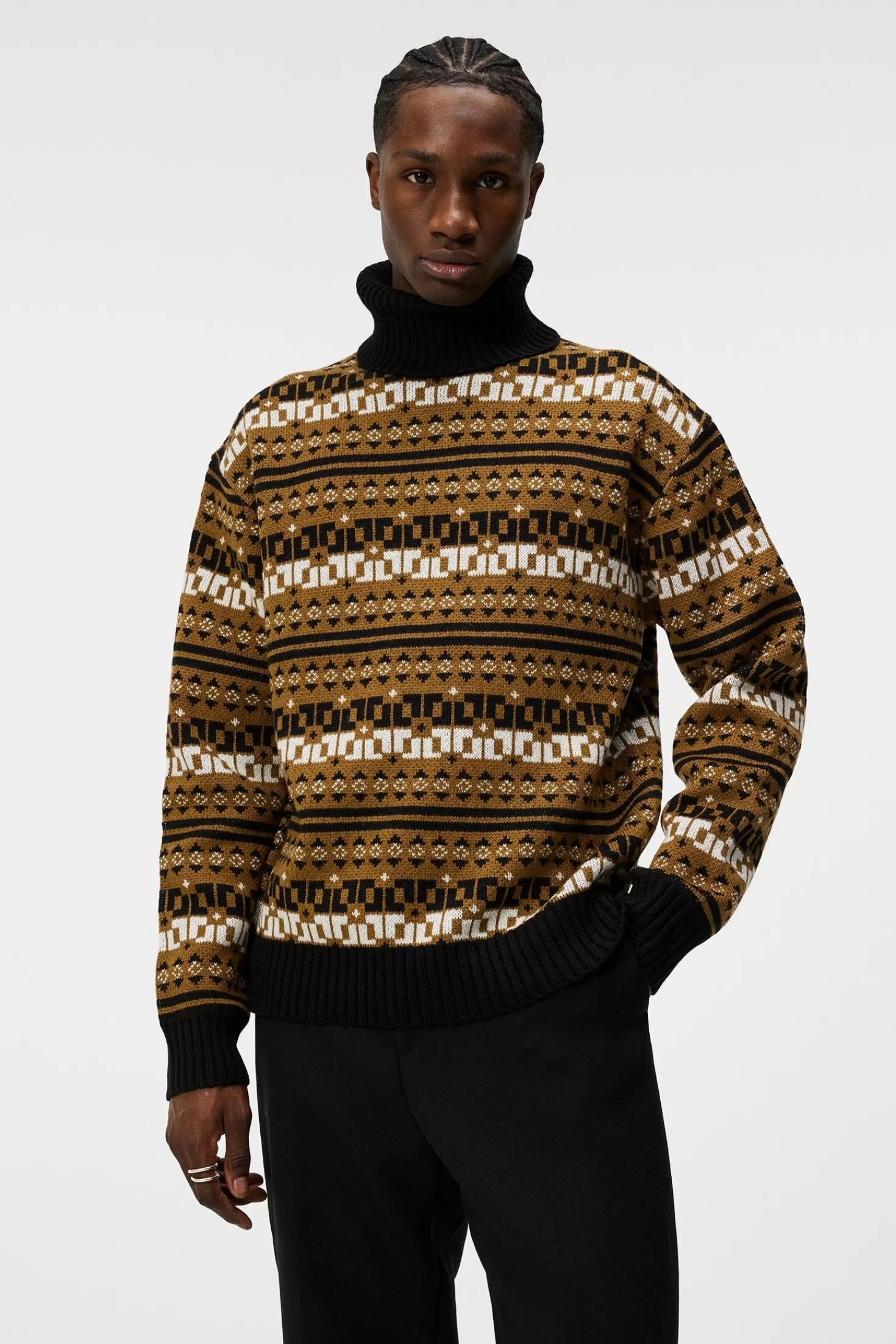 Stickat<J.Lindeberg Bearclaw Turtle Neck Sweater Butternut