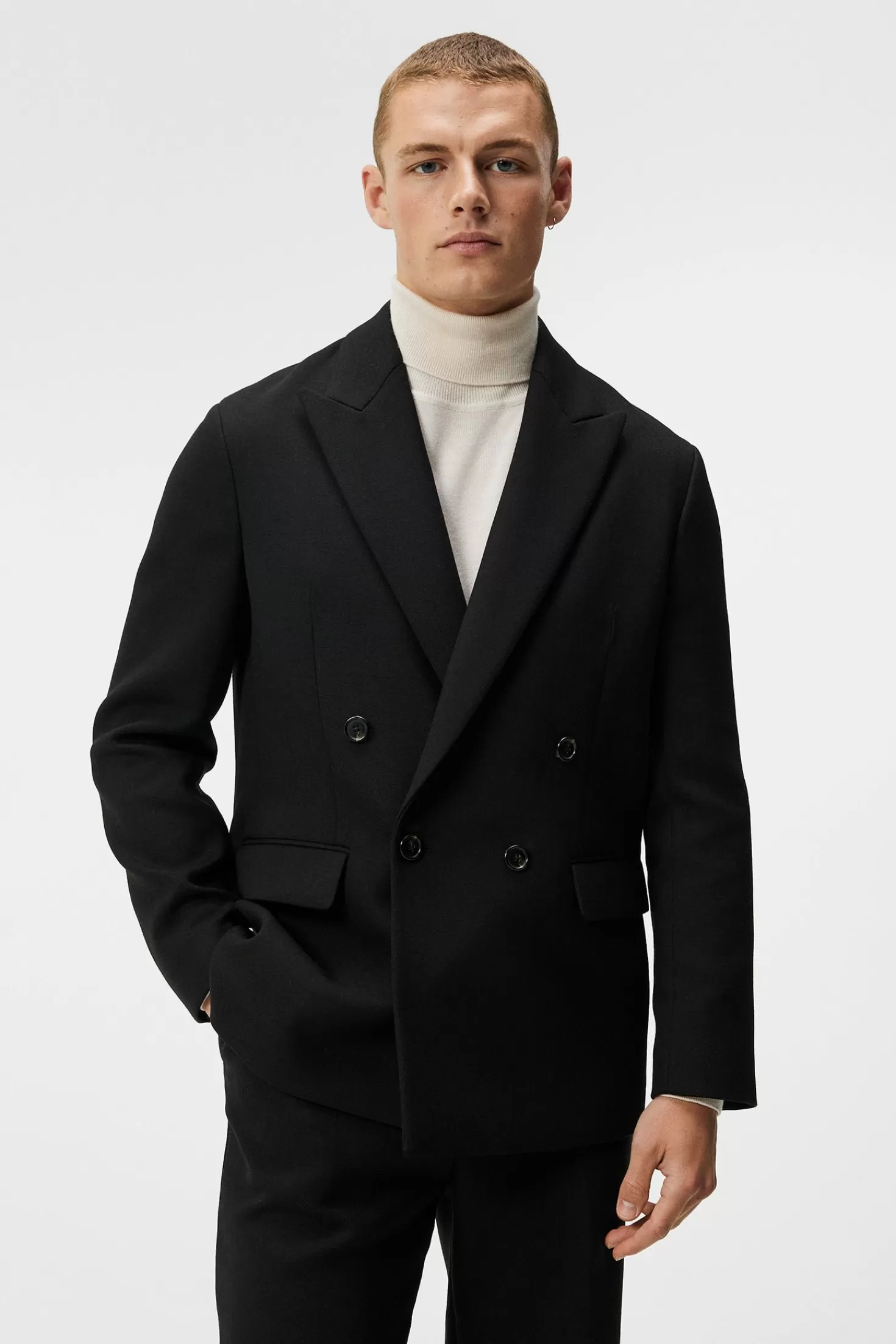 Blazers | Jackor<J.Lindeberg David U Double Weave Blazer Black