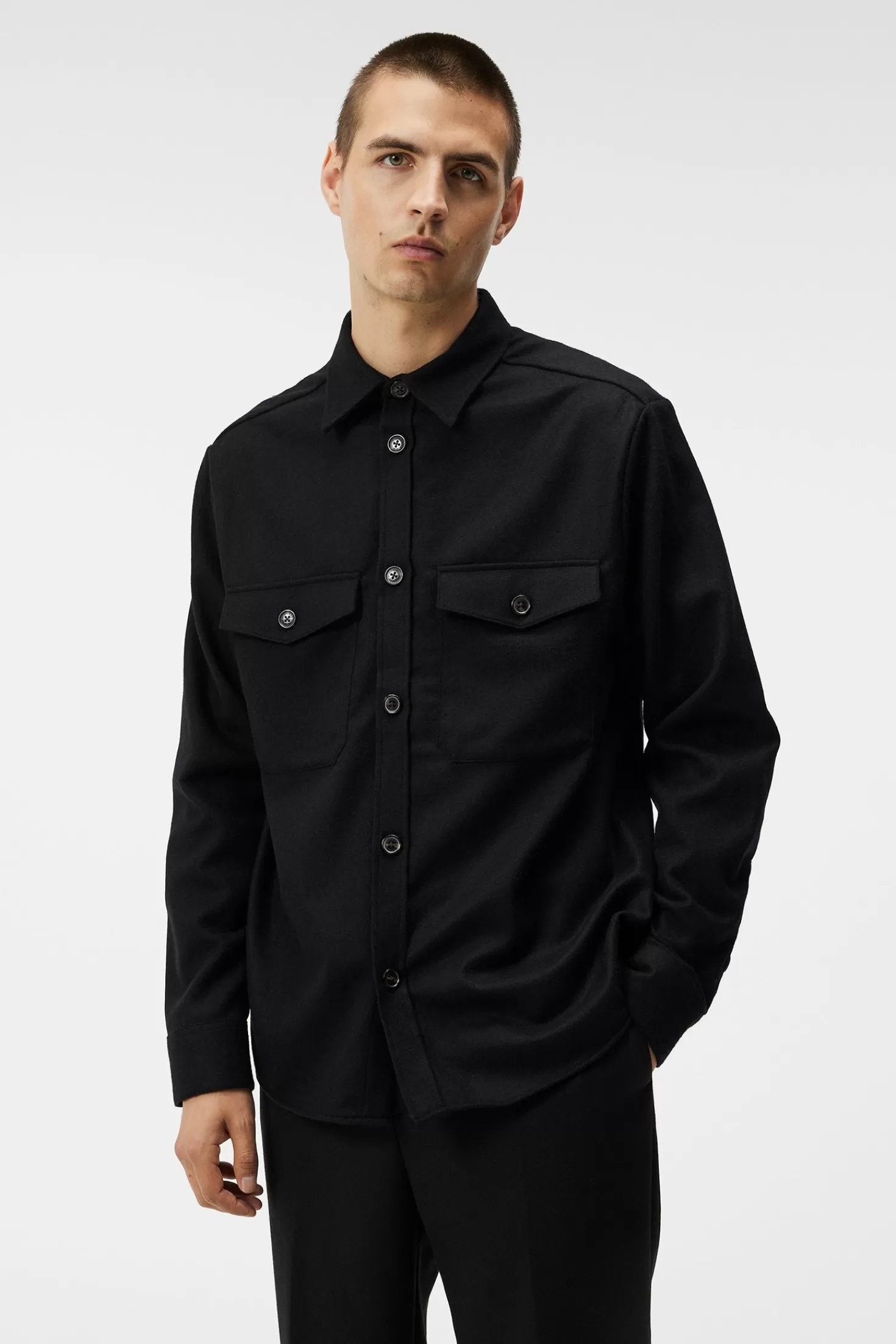 Jackor | Övertröjor<J.Lindeberg Flat Wool Overshirt Chipmunk