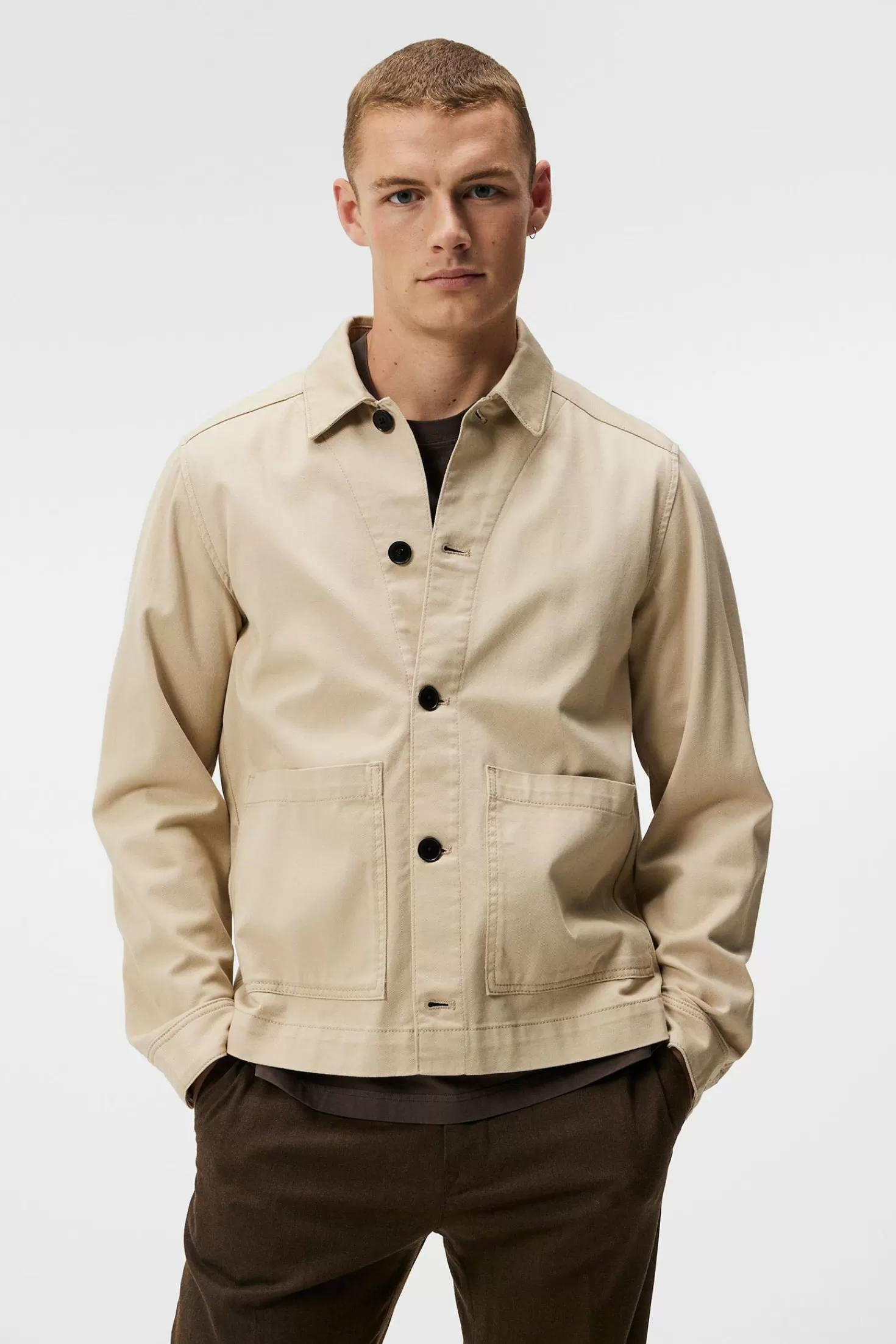 Jackor | Övertröjor<J.Lindeberg Lando Organic Twill Overshirt Oyster Gray